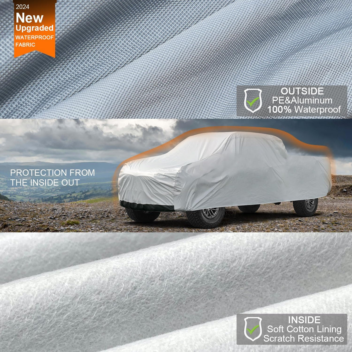 Kayme Sedan Car Cover Waterproof All Weather for Automobiles - See Vehicle Size Chart for Accurate Fit - Outdoor Full Exterior Cover Sun Rain Snow UV Protection with Zipper. Size A4 (See Size Chart)