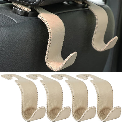 Amooca 4-Pack Car Headrest Hooks Vehicle Storage Organizer for Purses Handbags Groceries Backpack Coats –Holds 55lbs 360° Rotating Black