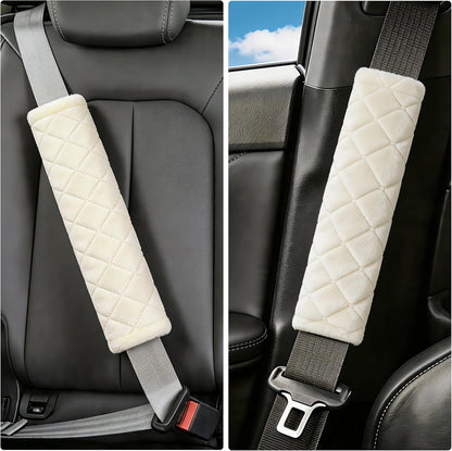 Amooca Soft Auto Seat Belt Cover Seatbelt Shoulder Pad 2 PCS for a More Comfortable Driving Compatible with All Cars and Backpack Black