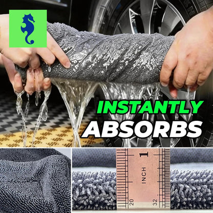 SHSCLY Compact Car Drying Towels, 2 Pack Twist Loop Microfiber Towels, Lightweight and Easy to Control, Highly Absorbent for Cars, Glass, Mirrors and Interior, 20 x 24 Inch