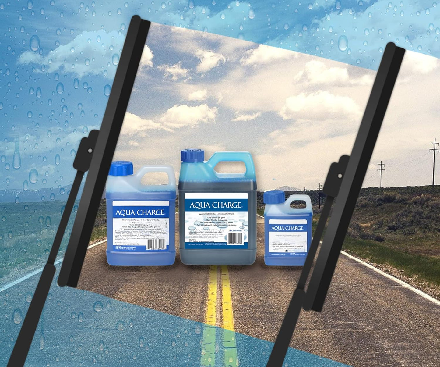 Sanco Industries Aqua Charge - Windshield Washer Fluid Ultra Concentrate, 1 Bottle Makes 55 Gallons - 32 Ounces