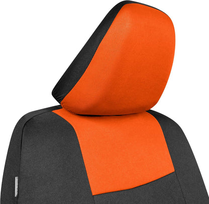 BDK PolyPro Car Seat Covers Full Set in Charcoal on Black – Front and Rear Split Bench for Cars, Easy to Install Cover Set, Accessories Auto Trucks Van SUV