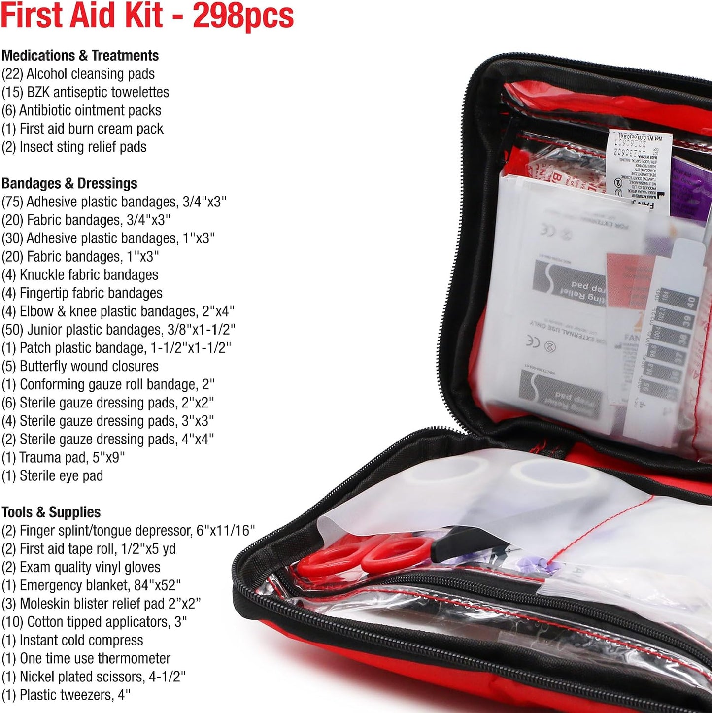 DMI First Aid Kit, Mini 20 Piece Kit, Small and Compact All Purpose Use for Minor Cuts and Scrapes, Durable Water Resistant Case, Convenient and Portable, White, 1 Count