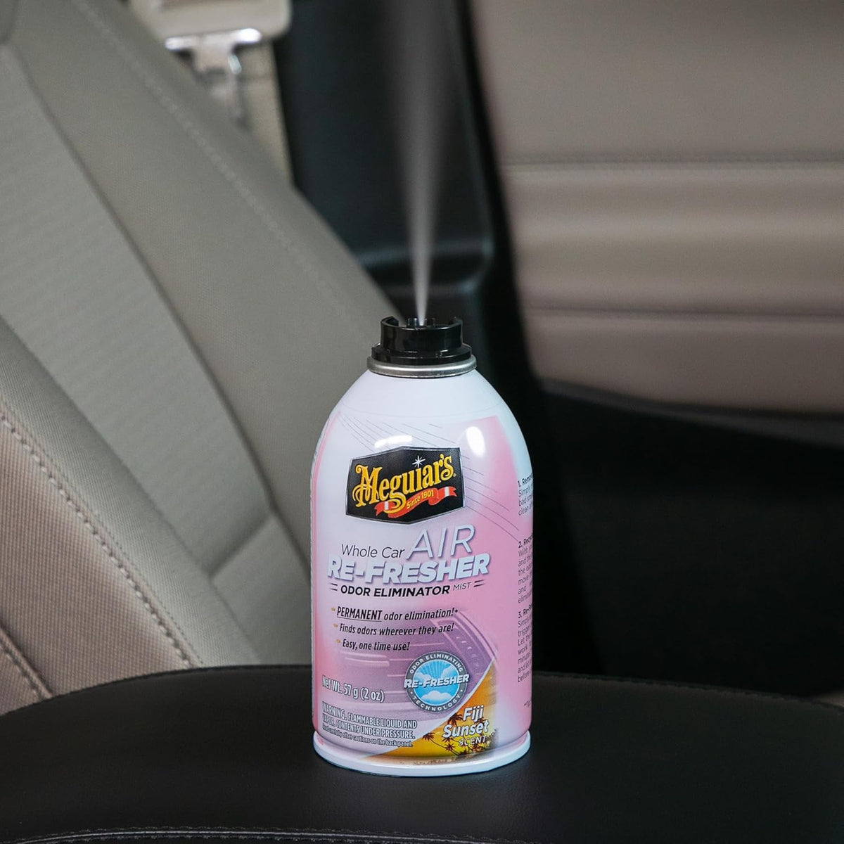 Meguiar’s Whole Car Air Refresher Odor Eliminator, Summer Breeze, 2 Oz— Car Air Freshener For Commuters, Detailers; Mist Refreshes Cabin For Sedan, Suv, Truck, Van