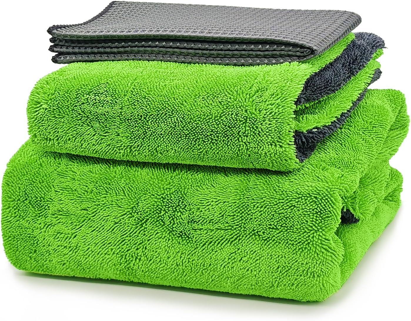 YeewayVeh 'Agile Giant' Car Drying Towel, 28x36 Inch Quick Car Wash Drying Towels, 1400 GSM Super Absorbent, Double Sided Microfiber Towels for Cars Effortless & Scratch-Free Detailing, Green