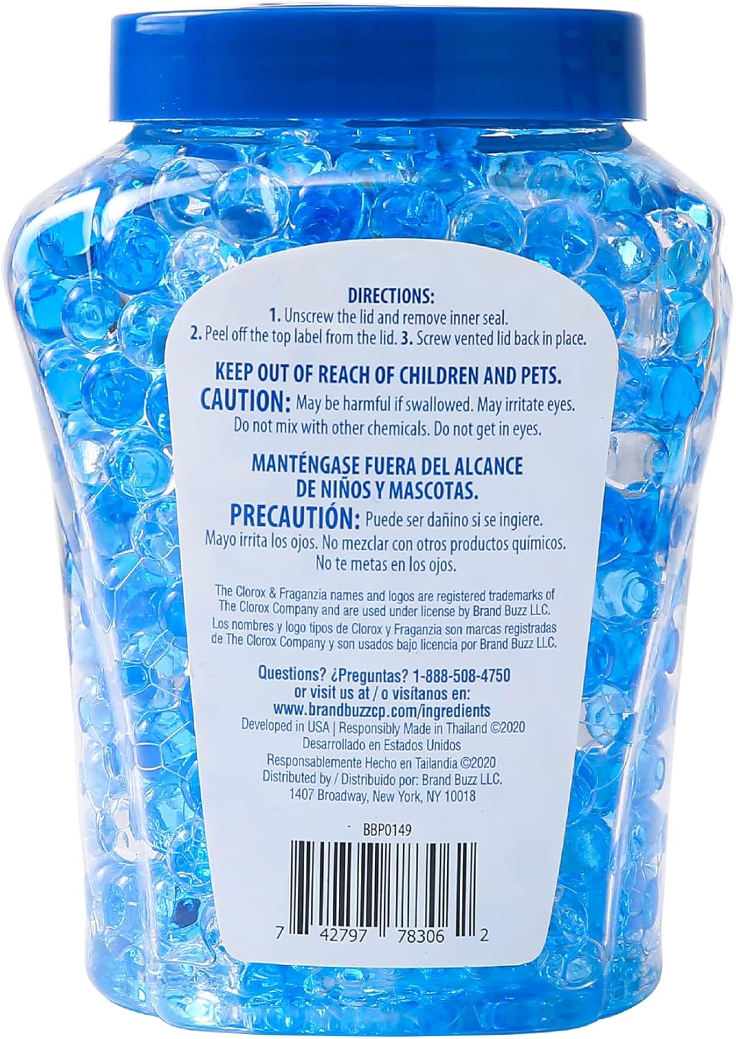 Clorox Fraganzia Crystal Beads Air Freshener, Long Lasting Room Deodorizer and Odor Eliminator Gel Beads to Freshen Home, Car, or Office, Fresh Ocean Breeze Scent, 12 Fl Oz
