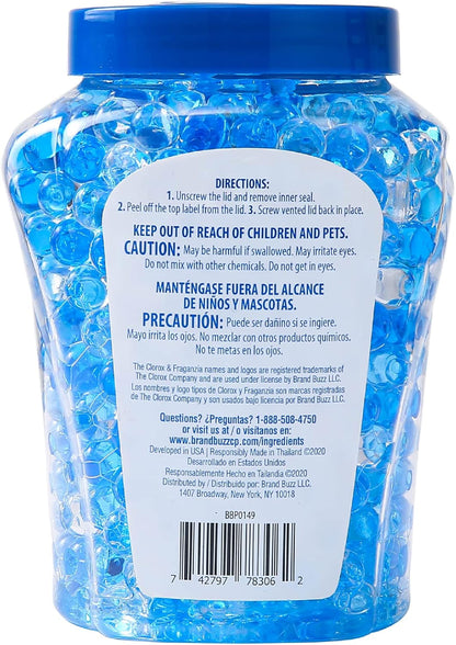 Clorox Fraganzia Crystal Beads Air Freshener, Long Lasting Room Deodorizer and Odor Eliminator Gel Beads to Freshen Home, Car, or Office, Fresh Ocean Breeze Scent, 12 Fl Oz