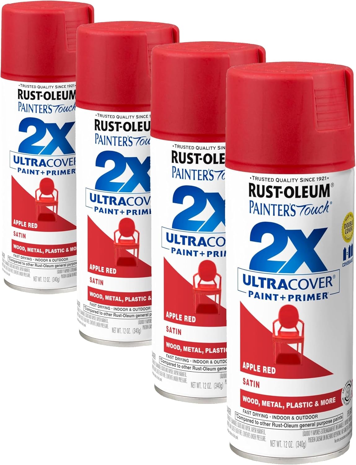Rust-Oleum 334029 Painter's Touch 2X Ultra Cover Spray Paint, 12 oz, Gloss Clear - Colors B