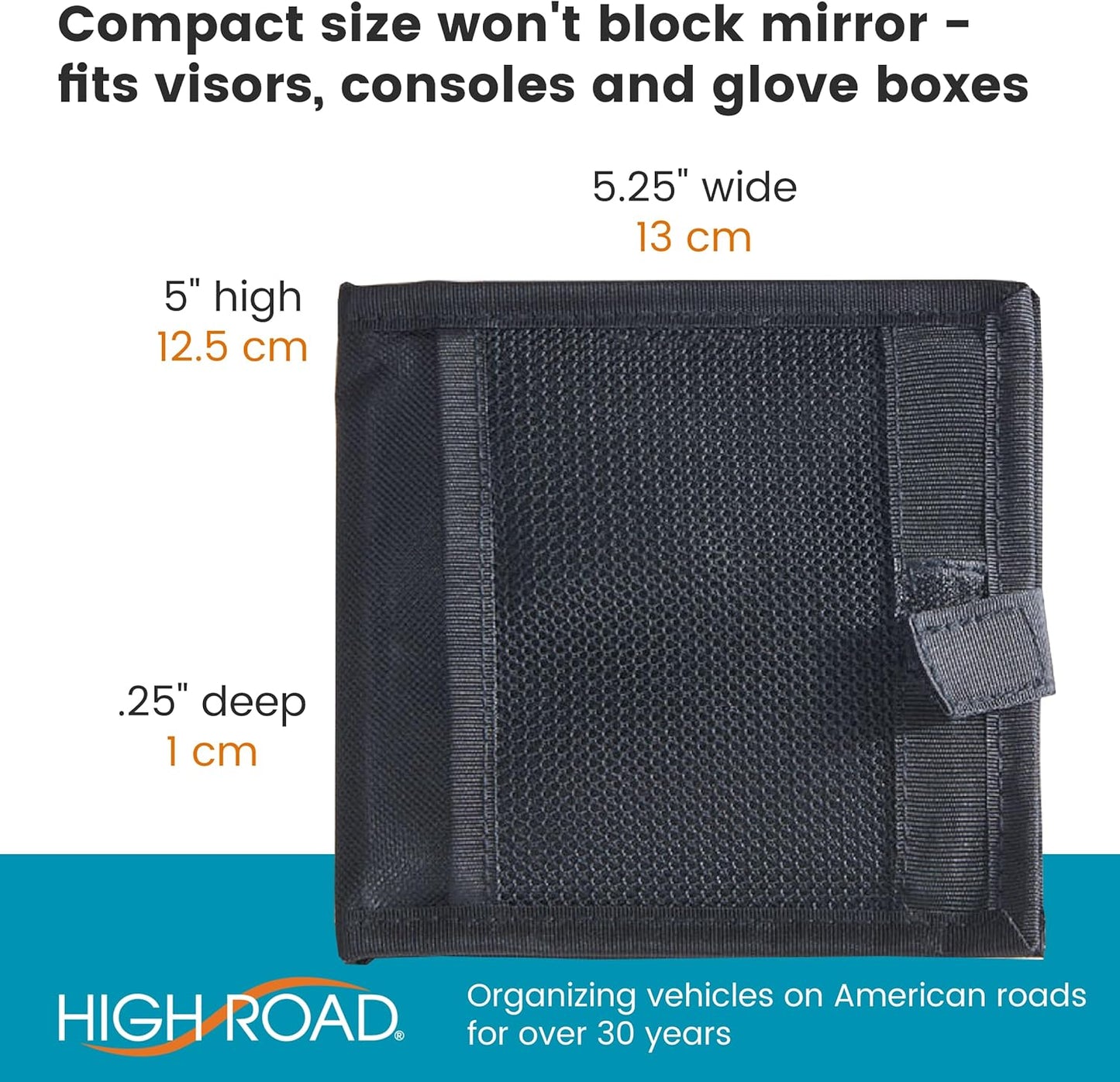 High Road Car Registration and Insurance Card Holder for Sun Visor, Glove Box or Console with 2 Clear Hidden Car Document Pockets