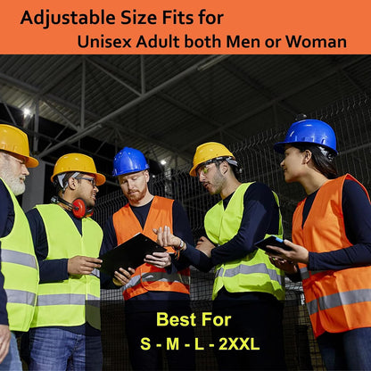 Safety Vests 10 Pack - Yellow Reflective High Visibility Construction ANSI Class 2 Work Vest for Men,Woman,Hi Vis Vest Mesh and Neon Silver Strip