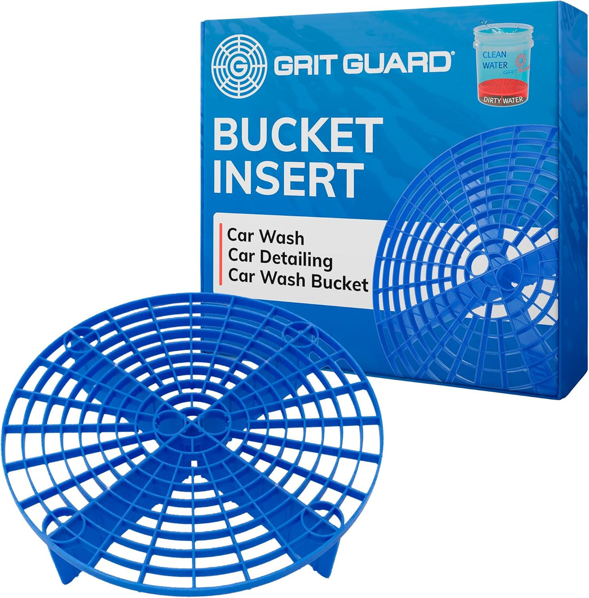 Grit Guard The Original Black Bucket Insert - 10" Diameter Car Wash Bucket for Car Washing, Detailing Compatible with 3.5, 4, 5 and 6 Gallon Buckets - Made in the USA