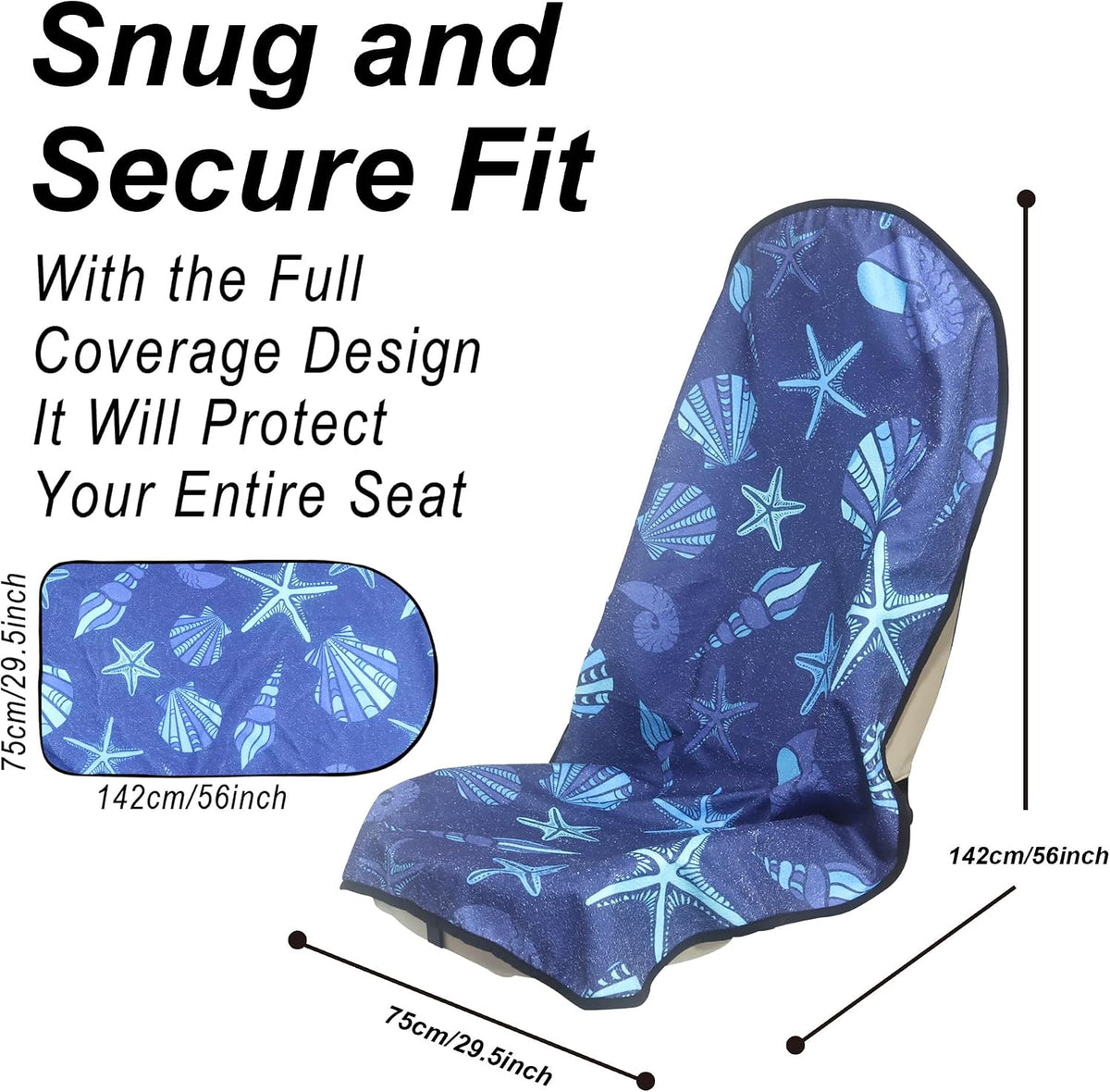 Car Seat Cover Protector Front Seats,for Gym Workout,Running,Swimming,Beach and Hiking,Waterproof Sweat Towel Bucket Seat Covers for Cars SUV Trucks (Black, 1Pcs)