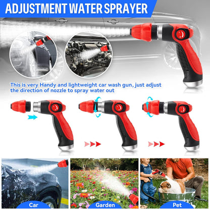 Car Wash Foam Gun/Hose Sprayer, 16 IN 1 Cannon, Adjustable with 2.5-6 Ratio Dial Foam Blaster, 1L Bottle, Nozzles, Mitten, 1/2” Quick Connector for Garden Hose, for Car/Garden Cleaning