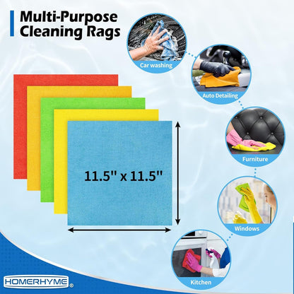 Microfiber Cleaning Cloth, 100 Pack Cleaning Rags Microfiber Towel Bulk Absorbent Lint-Free Wash Cloths, All-Purpose Shop Towels for Cars, Automotive, Garage, Home & Kitchen 11.5"*11.5"