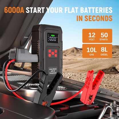 H50 Jump Starter - 5000A Jump Starter Battery Pack for Up to 10.0L Gas and 8.0L Diesel Engines, 12V Car Battery Jumper Starter Portable with 3.0" LCD Display, Jump Box