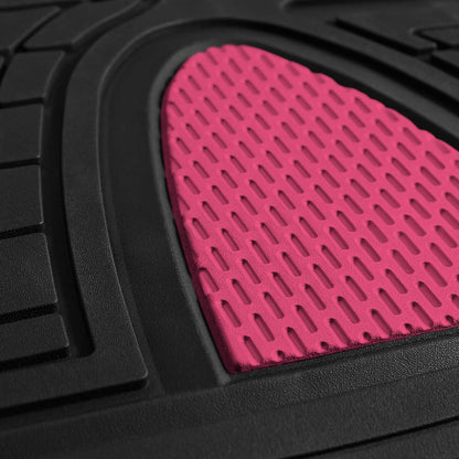 FH Group Automotive Floor Mats - Heavy-Duty Rubber Floor Mats for Cars, Universal Fit Full Set, Climaproof & Trimmable Floor Mats for Most Sedan, SUV, Truck, Black