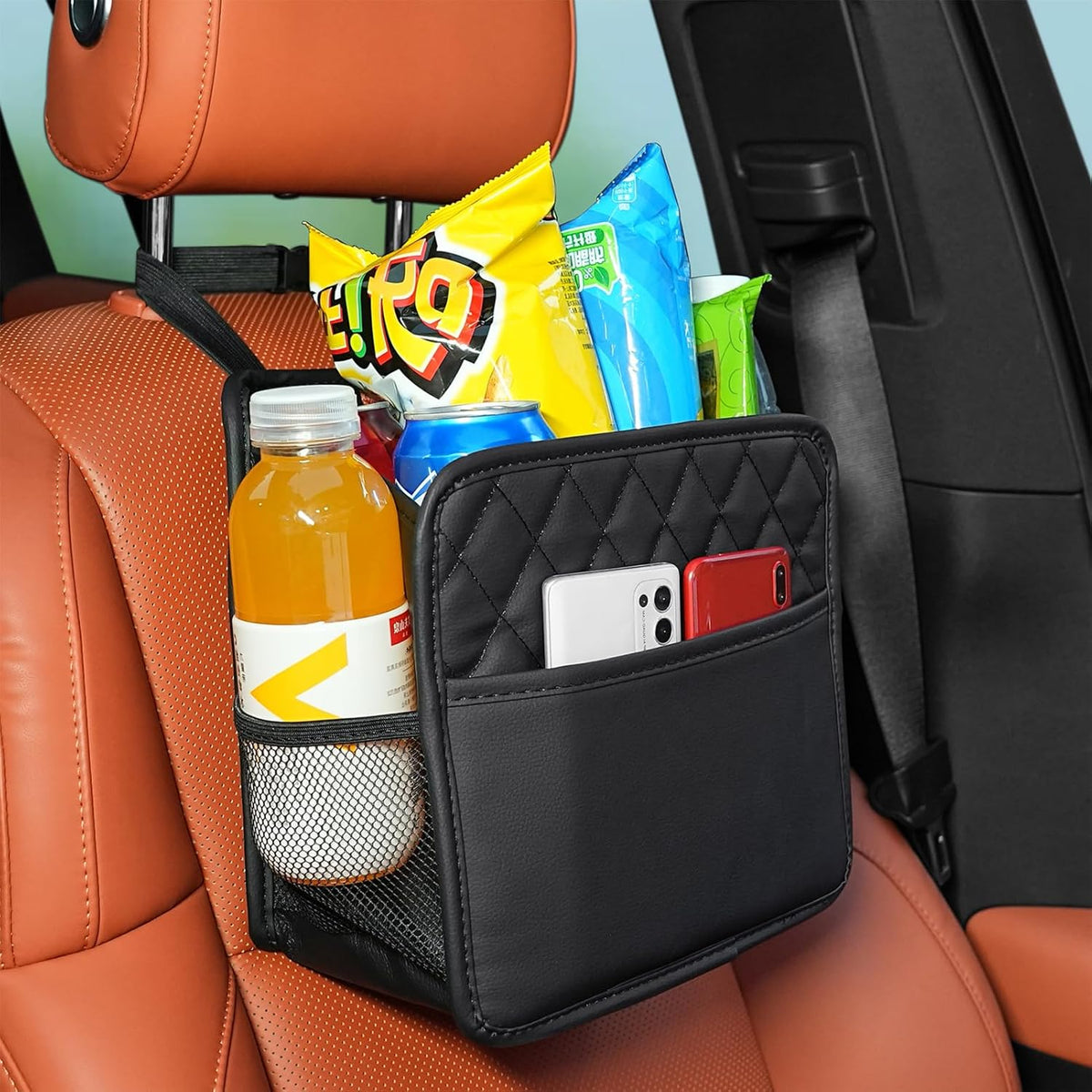 FrgKbTm Car Seat Back Hanging Bag Car Document Holder Multi-Pocket Bottle Bag Storage Box Organizer Travel Tidy Pouch Pocket Kids