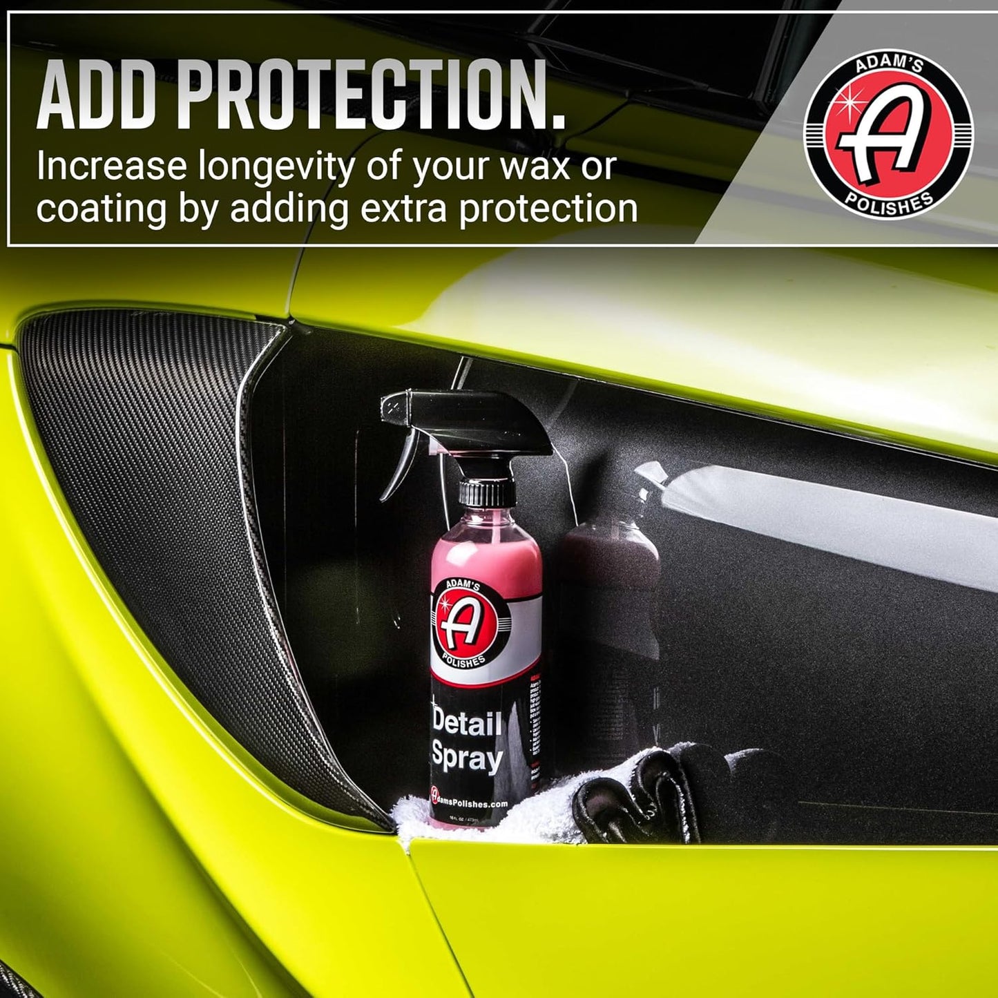 Adam's Polishes Detail Spray - Quick Waterless Detailer Spray For Car Detailing, Polisher Clay Bar & Wax Boosting Tech, Add Shine Gloss & Depth