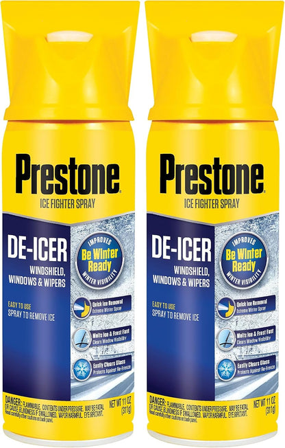 Prestone AS242 Windshield De-Icer - 11 oz. Aerosol (Pack of 2)