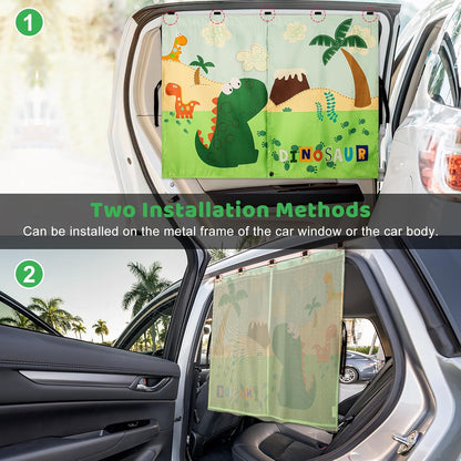 Car Window Shades, 2 PCS Magnetic Double Layer Auto Sun Shade for Side Windows Privacy Full Covers/Half Shade Options Back Car Window Curtains for Baby Protection