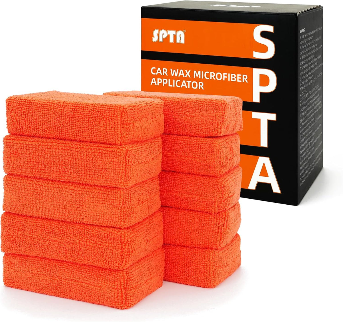 Microfiber Applicator Pad, SPTA Premium Microfiber Sponge and Cleaning Pads,Ultra-Soft, Safe for Sealants, Tire Dressings, Interior and Exterior Detailing, Car, Truck, SUV, RV, Motorcyle Care,10 Pack