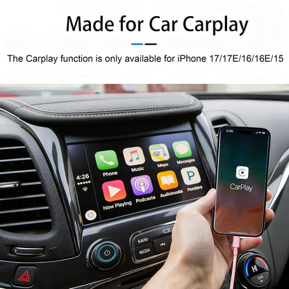 Car Carplay Cable for iPhone 17/16/15, USB A to USB C Cable Compatible for iPhone 17/16,17Air, 17/16/15 Pro Max,17E/16E/Plus, iPad 10th/11 Gen,iPad Pro 12.9,Air 5th/4th Charger Cord,Car Charging Cable