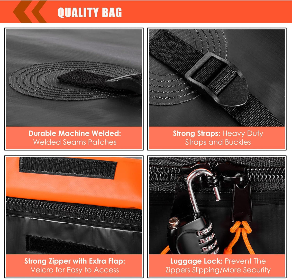 MeeFar Rooftop Cargo Carrier Car Roof Bag 21 Cubic Feet 100% Waterproof Car Top Carrier, Fits All Vehicle with/Without Rack,Include Anti-Slip Mat,10 Reinforced Straps,6 Door Hooks,Luggage Lock
