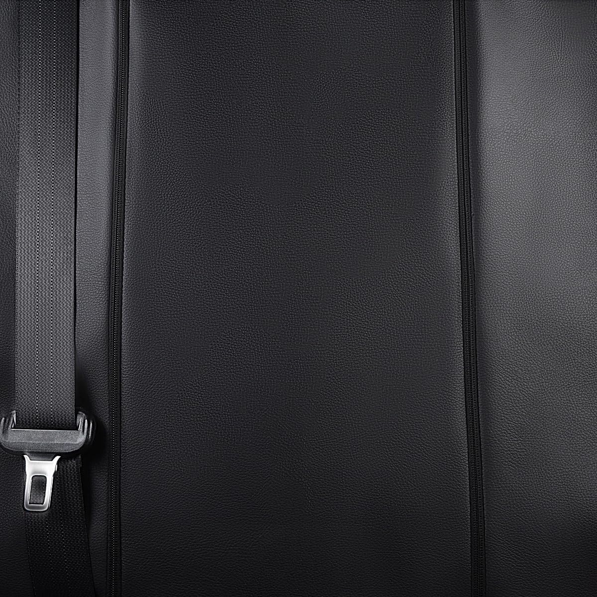 Flying Banner Carbon Fiber Leather Vehicle Seat Covers, Leopard Gray Black, Universal Fit - 8PCS
