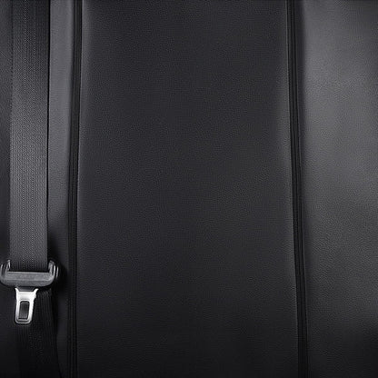 Flying Banner Carbon Fiber Leather Vehicle Seat Covers, Leopard Gray Black, Universal Fit - 8PCS