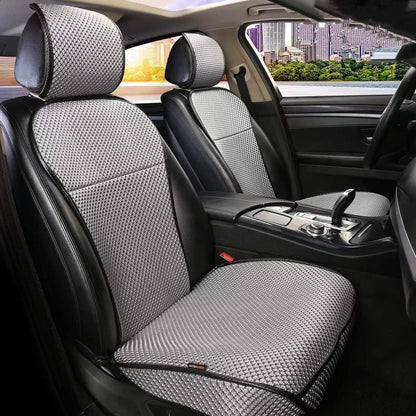 Auto Newer Luxury Breathable Car Seat Cover Fit Four Seasons, Universal Front of Car Seat Cushions, Bottom Seat Covers of Full Wrapped Edge,Universal Fit for 95% Cars,SUV,Pickup(Beige，2PCS)