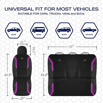 Skechers Memory Foam Seat Covers, Air Cool Mesh Thick Car Seat Covers, Car Seat Covers Front Seats Airbag Compatible, Universal Automotive Comfort for Most Cars, Vans, Trucks, SUV,Black