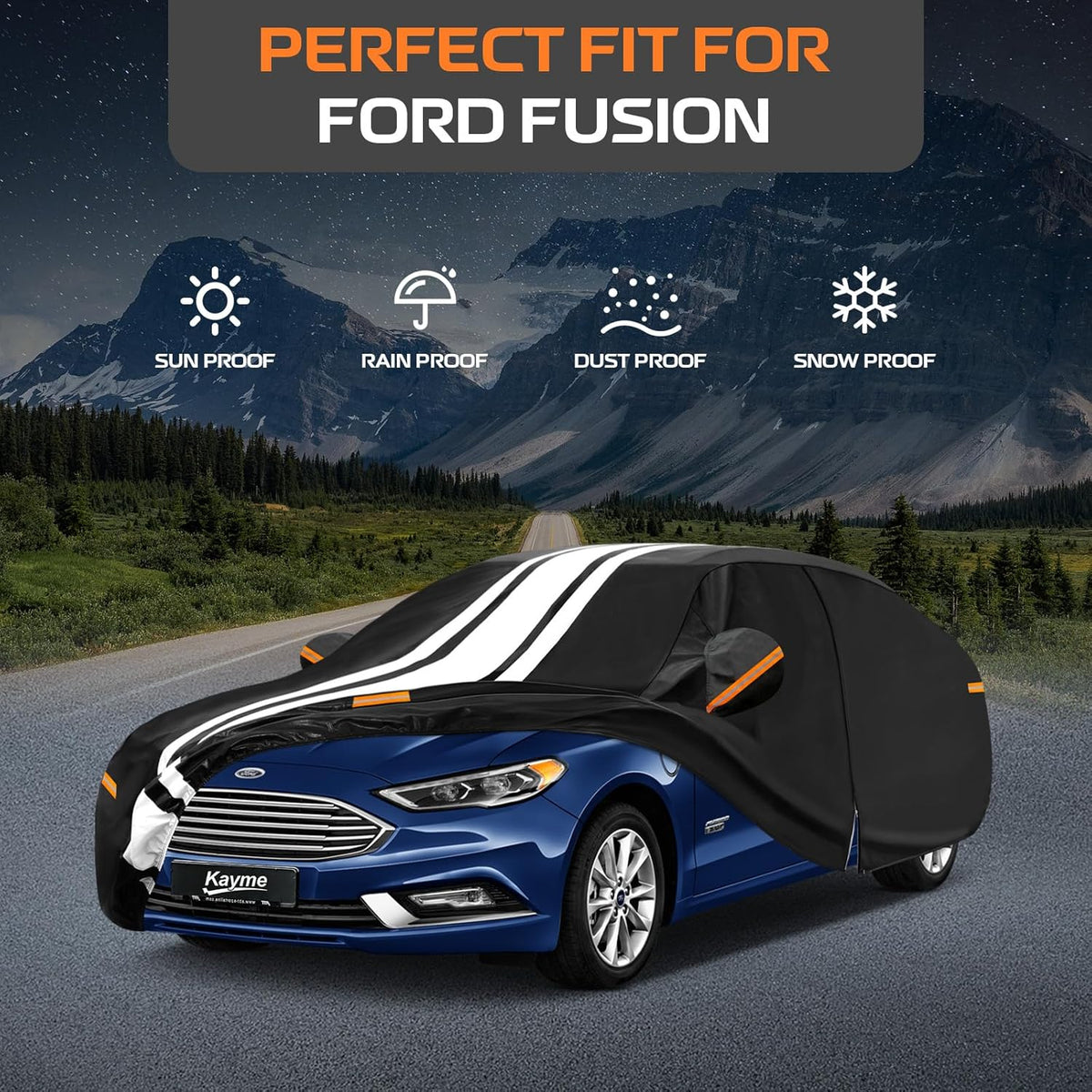 Kayme Heavy Duty Car Cover Custom Fit for BMW 3 Series 320i 325i 328i 330i 335i (1982-2026), Outdoor Full Exterior Cover with Tape and Towel, Rain Snow Sun UV Protection. - Colors B