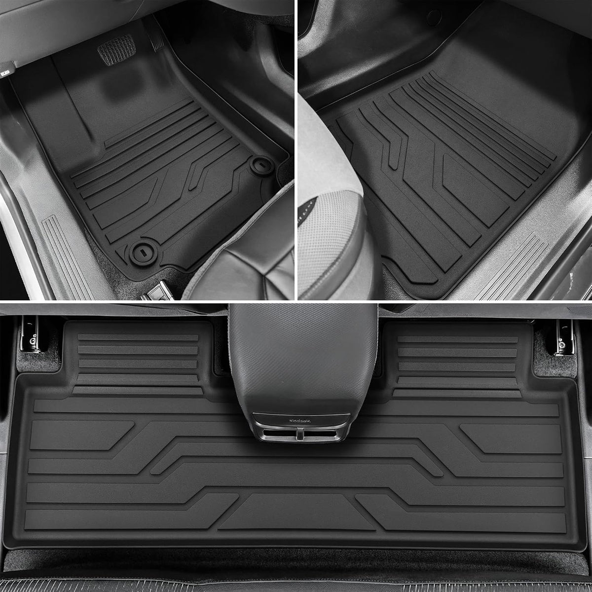 KARPAL Floor Mats for 2007-2013 Chevy Silverado & GMC Sierra 1500 Crew Cab / 2007-2014 2500/3500 HD(Footwell Coverage), All-Weather TPE Custom Fit Floor Liners Car Accessories