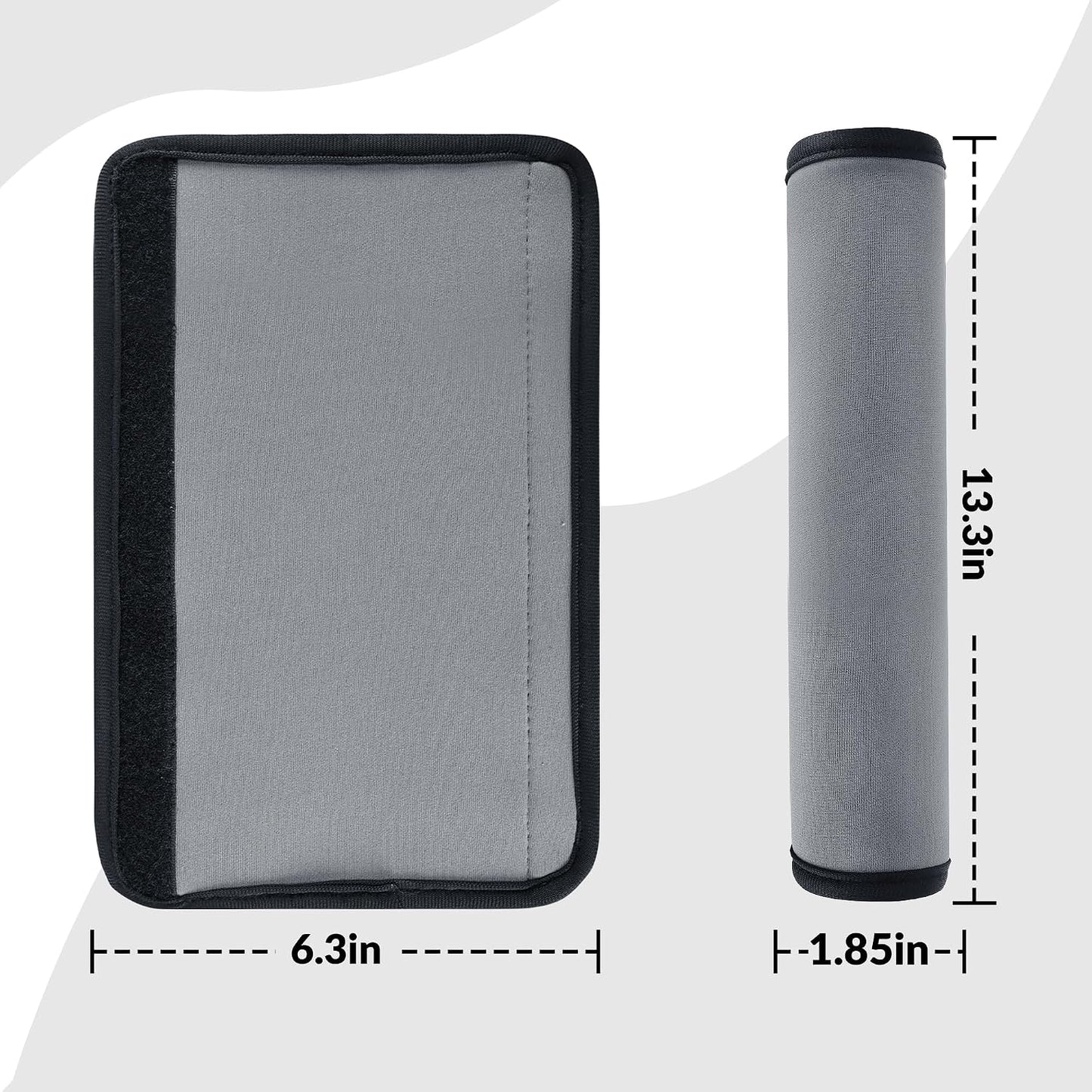 Extra Long Car Seat Belt Cover, 2Pack Waterproof Seatbelt Shoulder Pad for Comfortable Driving, Soft Seatbelt Strap Covers for Adults Kids Women & Men, Machine Washable, Grey
