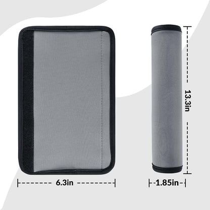Extra Long Car Seat Belt Cover, 2Pack Waterproof Seatbelt Shoulder Pad for Comfortable Driving, Soft Seatbelt Strap Covers for Adults Kids Women & Men, Machine Washable, Grey