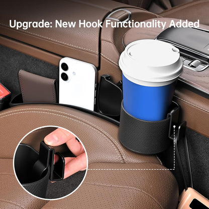 Car Seat Gap Filler, Seat Gap Organizer with Phone Holder, Car Seat Accessories, Car Organizer Fit Car SUV Truck-2PCS Black