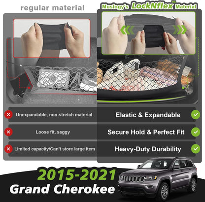 Muslogy Truck Bed Cargo Net Trunk Netting Compatible with 2023-2025 2026 Honda CR-V Accessories, Pickup Cargo Organizer SUV Sedan Storage Net w/Heavy Duty Carabiners - Colors B