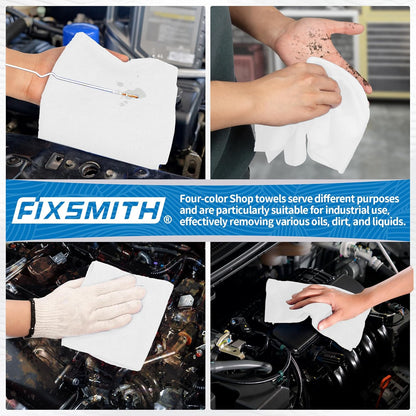 FIXSMITH Shop Towels, Pack of 200, Grey Microfiber Cleaning Cloth Bulk, Microfiber Towels for Cars, All-Purpose Absorbent Cleaning Rags, Dust Cloth for Automotive, Mechanic, Garage, 11.5 x 11.5 inch
