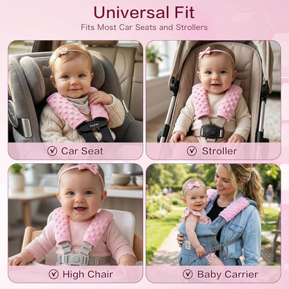 Pro Goleem Car Seat Strap Covers for Babies Soft Car Seat Strap Shoulder Pads for All Car Seats, Stroller, Pushcar, Black