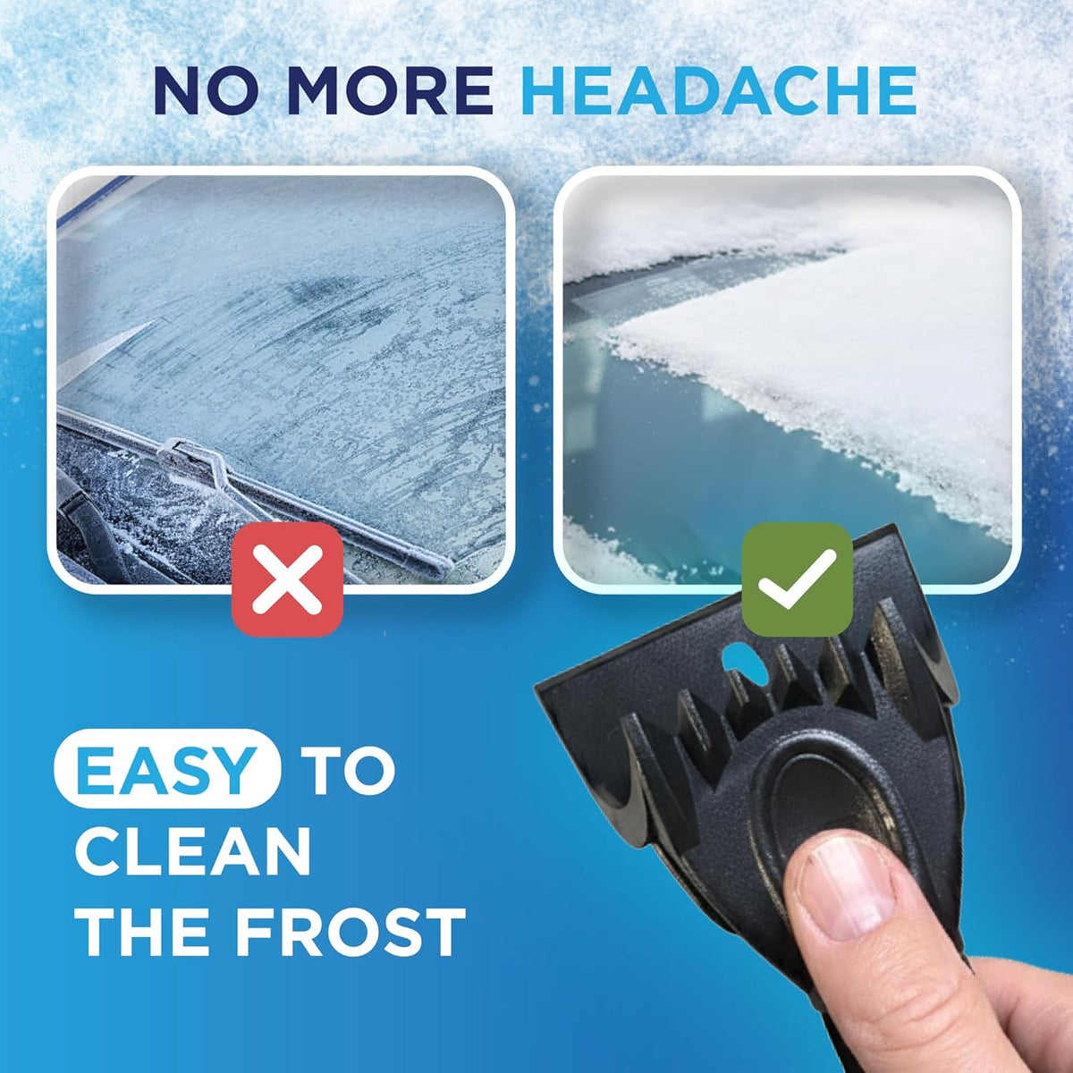 RevHeads Ice Scraper for Car Windshield with Snow Brush - Telescopic Handle to 28" - Brush End to Clear Snow, Chisel Side for Frost, Claw Side for ICY Chunks