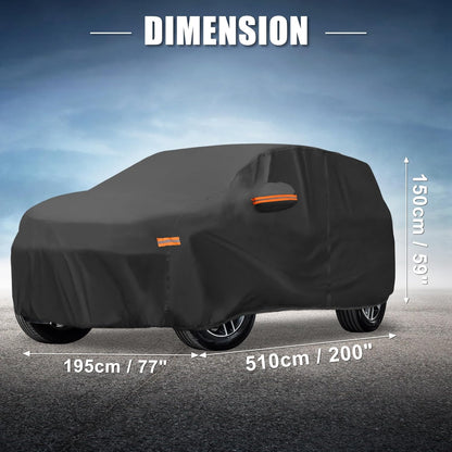 X AUTOHAUX Car Cover for Honda Civic Sedan/Coupe 210D-PU Outdoor Full Car Cover All Weather with Door Zipper for Waterproof Windproof Sun Rain Snow Protection
