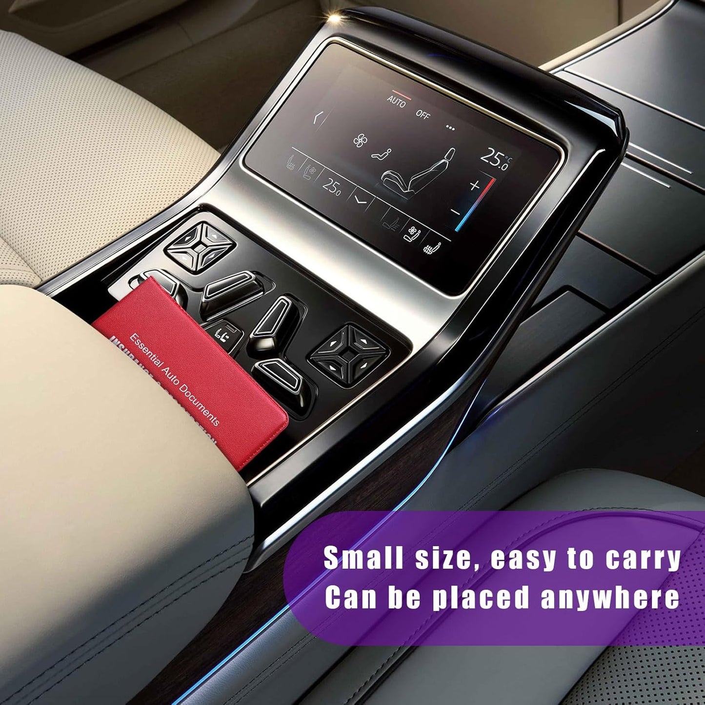 4 PCS Car Registration and Insurance Holder, Vehicle Glove Box Organizers with Closure for License Document, Auto Essential Paperwork Wallet Case Holder, Car Accessories (Black, Car Logo)