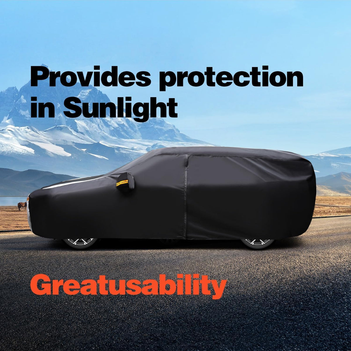 Large SUV Car Cover for Chevy Suburban 100% Waterproof All Weather, Heavy Duty Outdoor Full Exterior Covers Rain Sun Wind UV Protection. - Colors D