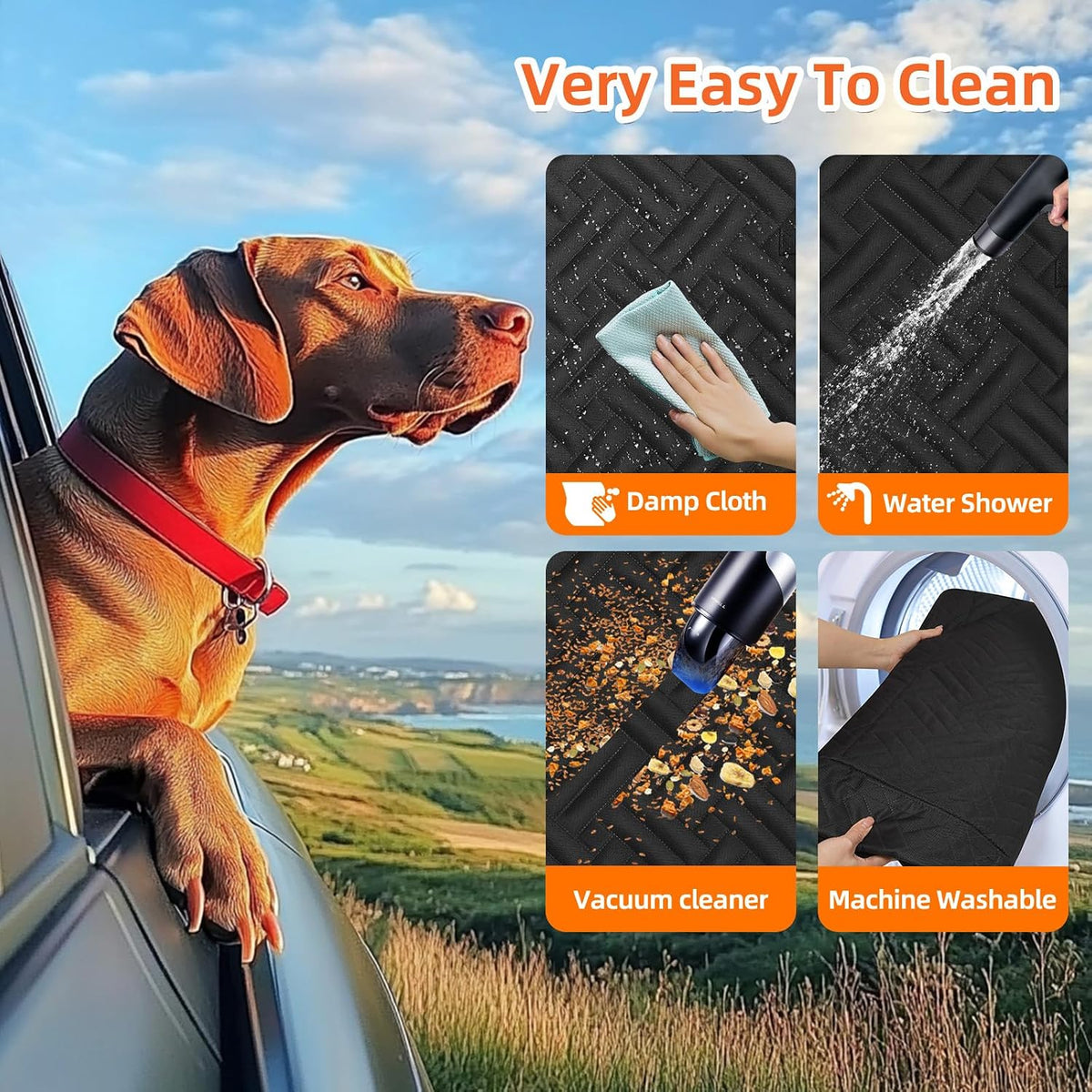 Back Seat Extender for Dogs,Hard Bottom Car Seat Cover for Dogs with Mesh Window,Waterproof Backseat Pet Cover Hard Bottom-Dog Car Seat Cover for Back Seat Dog Hammock for Car/SUV