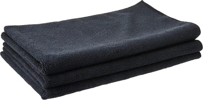 Chemical Guys Workhorse Professional Grade Microfiber Towels for Cars - Black 16x16 Inch Microfiber Cleaning Cloths for Home & Pet Drying, Soft & Scratch-Free, Washing, Drying & Cleaning, 3 Pack