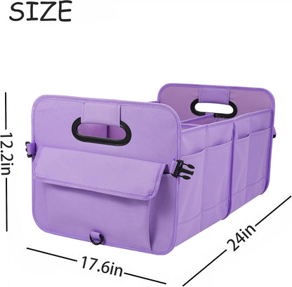 AOKJOY Car Trunk Organizer Car Storage Organizer Collapsible Multi Compartment Car Organizer Adjustable Straps for SUV(Beige)