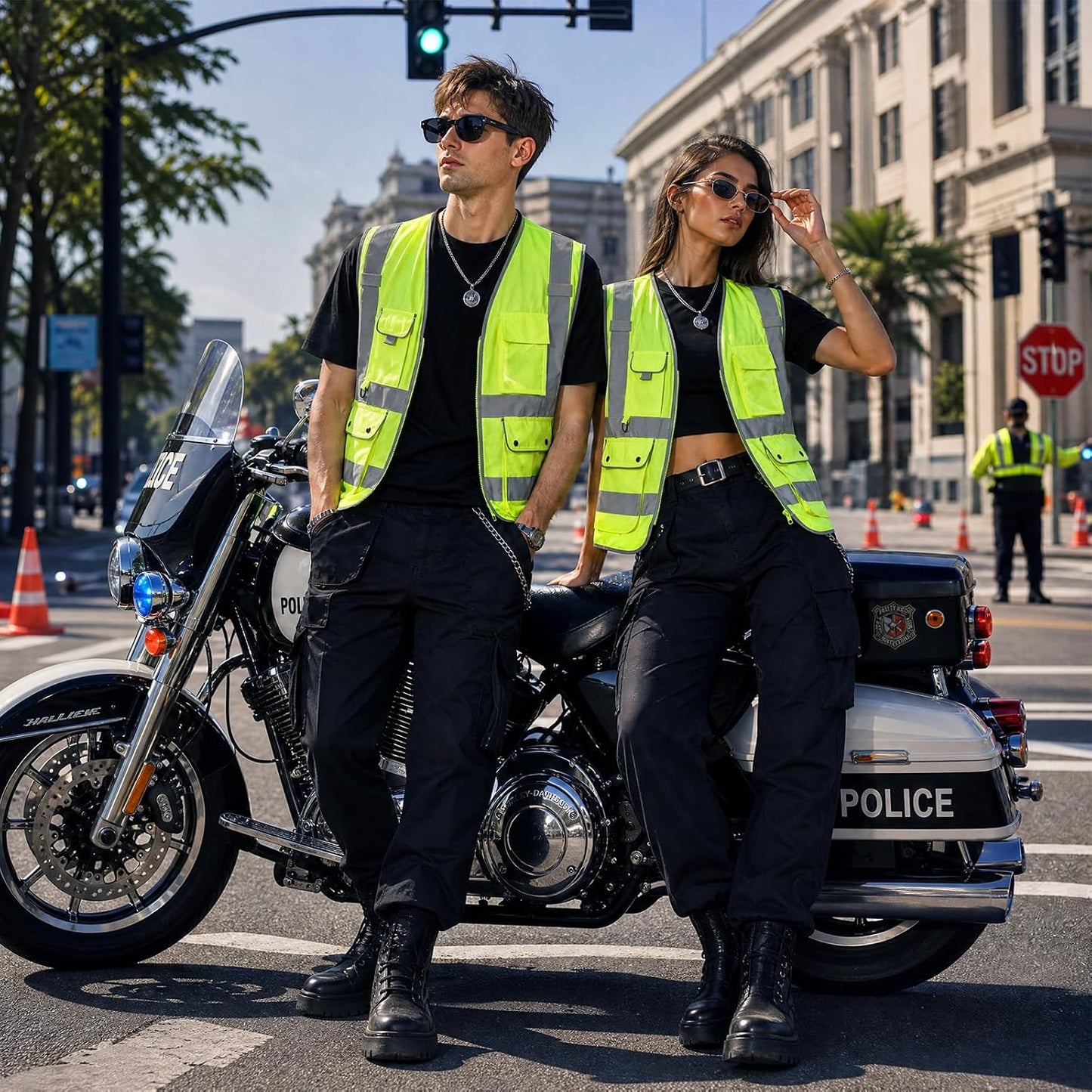 XIAKE Reflective Safety Vest for Men & Women High Visibility Class 2 Vest with Pockets Meets ANSI Standards