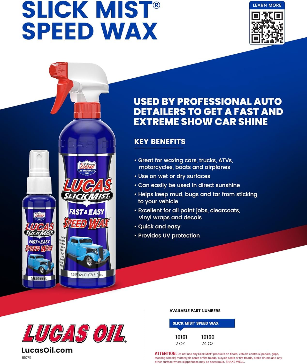 Lucas Oil 10160 Slick Mist Speed Wax - 24 Ounce