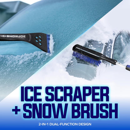 Snow Joe 45" Multi-Purpose Ice Scraper and Extendable Snow Brush for Car Windshield with Foam Grip and 360-Degree Pivoting Brush Head, SJEG-SB45S