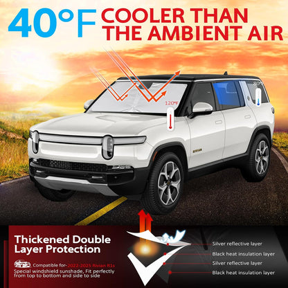 KAYZT Windshield Sun Shade for 2019-2025 2026 Chevy Silverado 1500 /GMC Sierra 1500 2500HD 3500HD Foldable Sunshade Front Window Custom Fit Car Accessories - Colors C